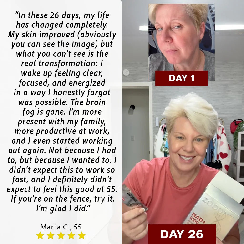 ZOOONE Liquid NAD+ 1000 mg – Berry Flavor, 30 Packets